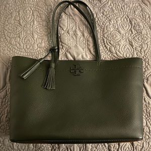 Tory Burch McGraw Tote in Dark Green